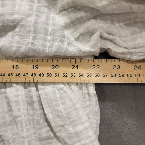 American Eagle Peasant Blouse Women's Size Medium Cotton Neck Tie Puff Sleeves - Picture 5 of 6